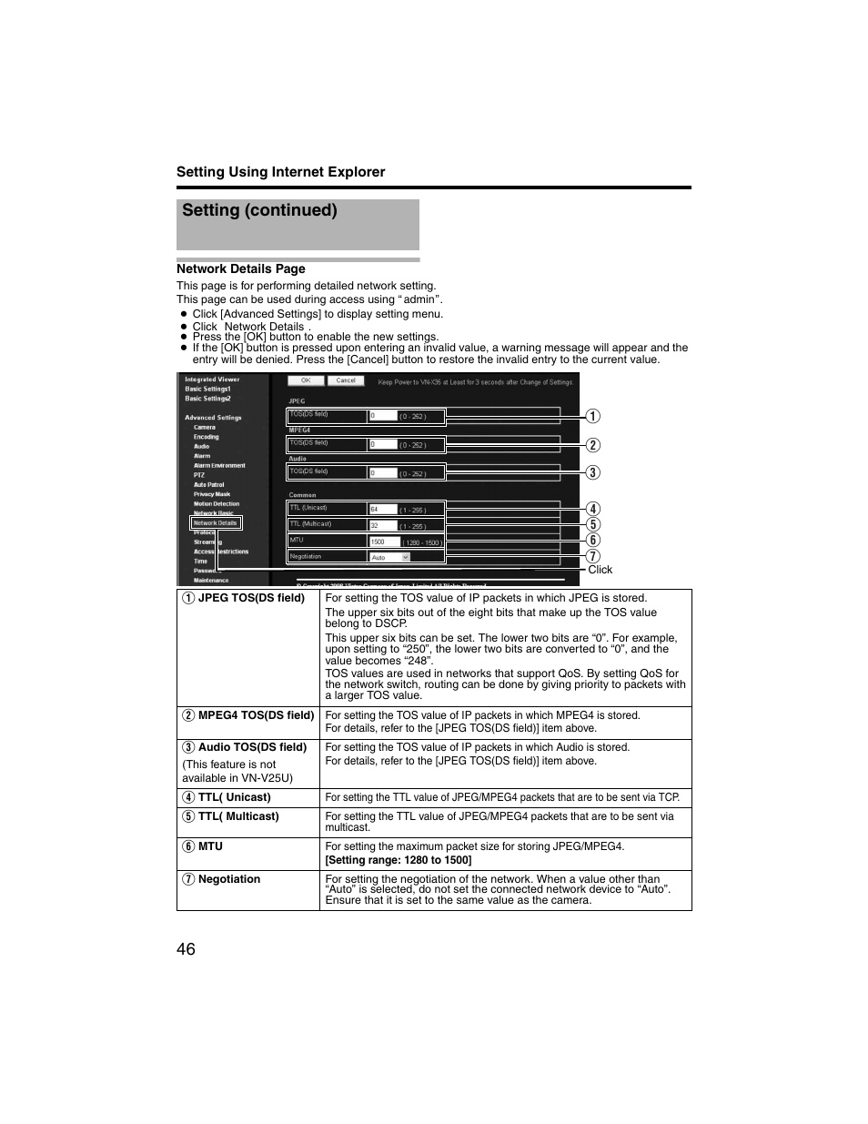 Setting (continued) | JVC VN-V225U series User Manual | Page 46 / 85