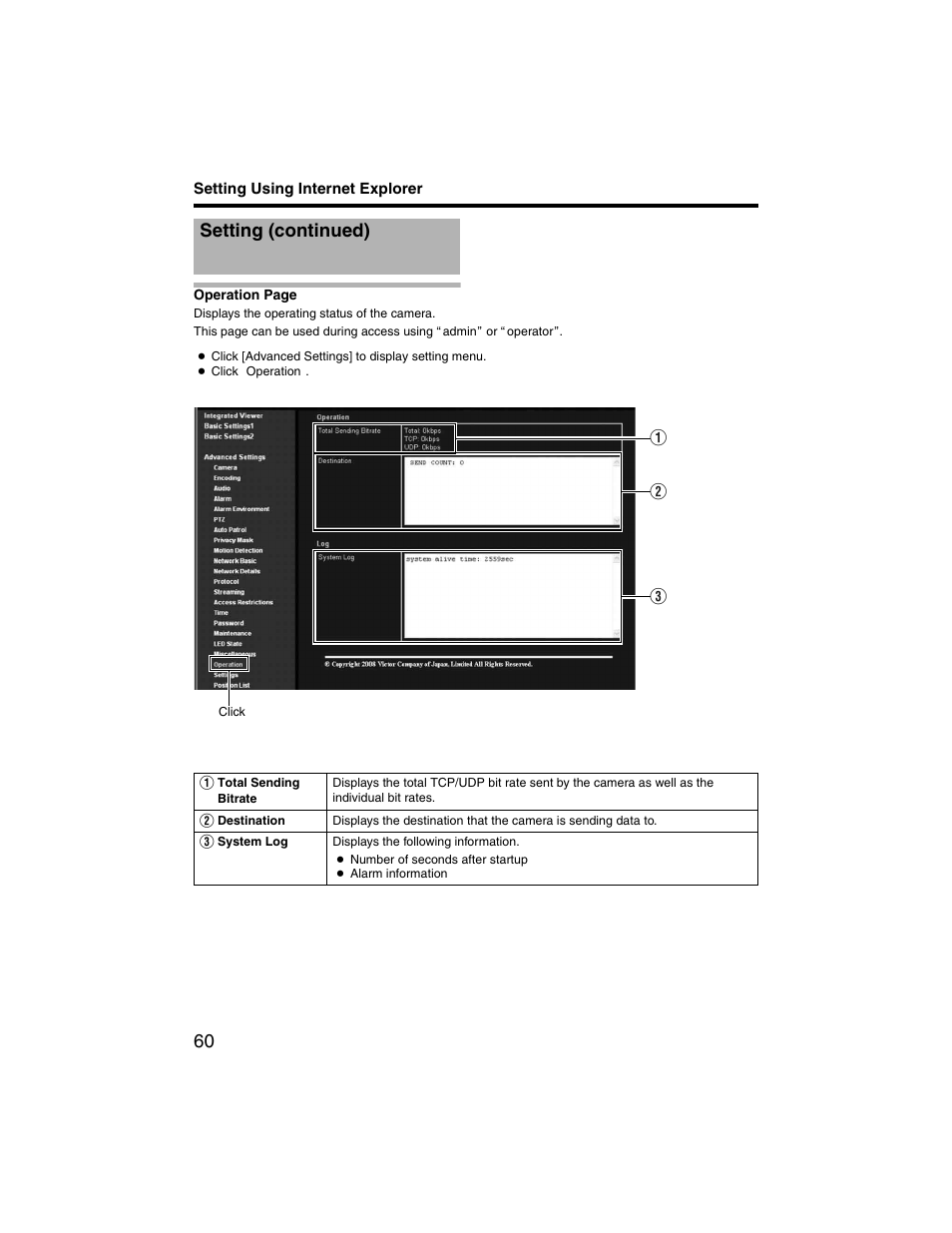 Setting (continued) | JVC VN-V225U series User Manual | Page 60 / 85