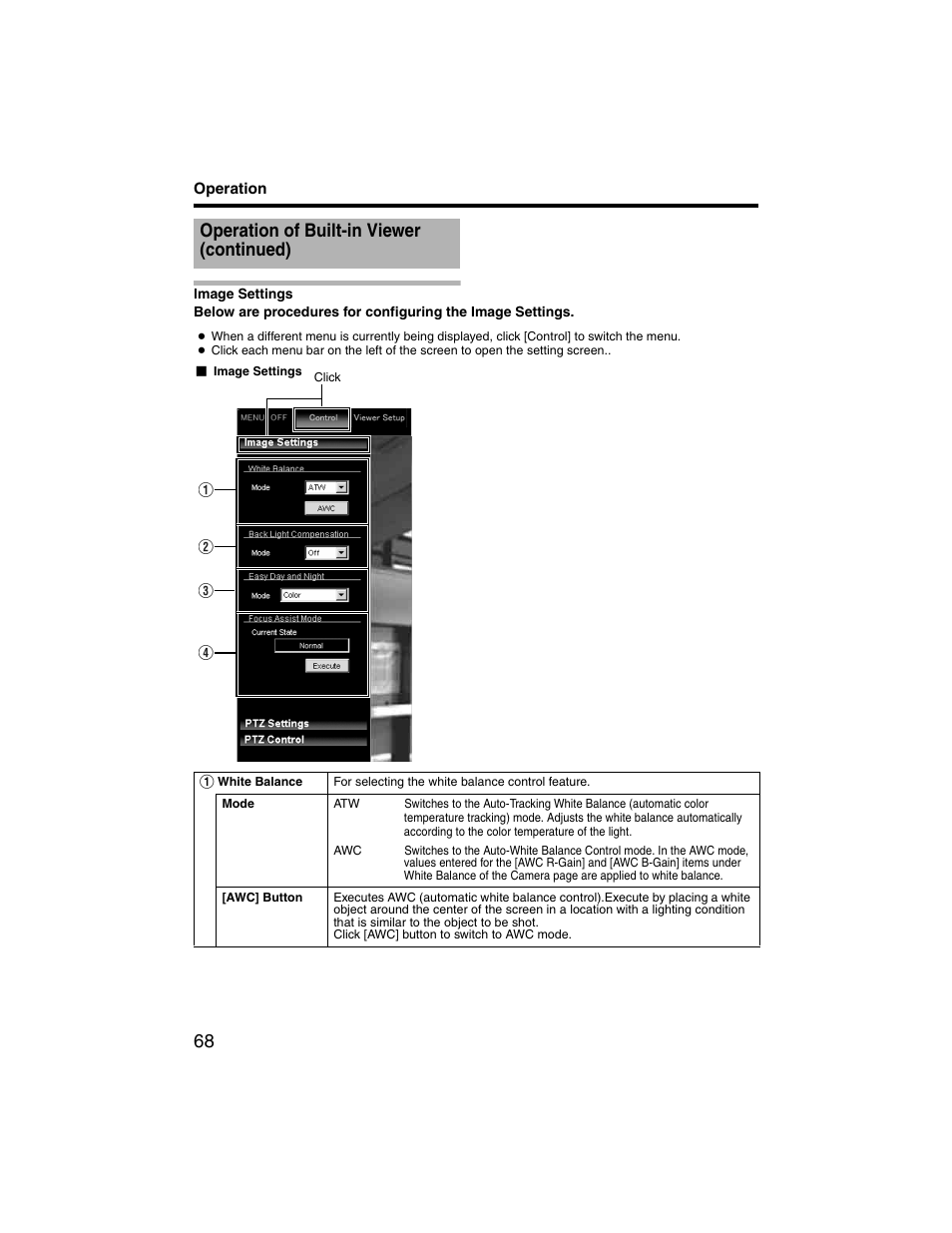 Lmage settings, Operation of built-in viewer (continued) | JVC VN-V225U series User Manual | Page 68 / 85