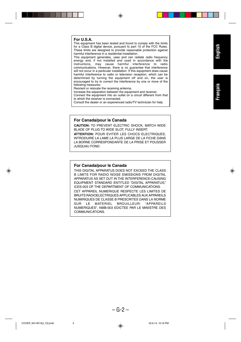 English français | JVC NX-HD10 User Manual | Page 3 / 84