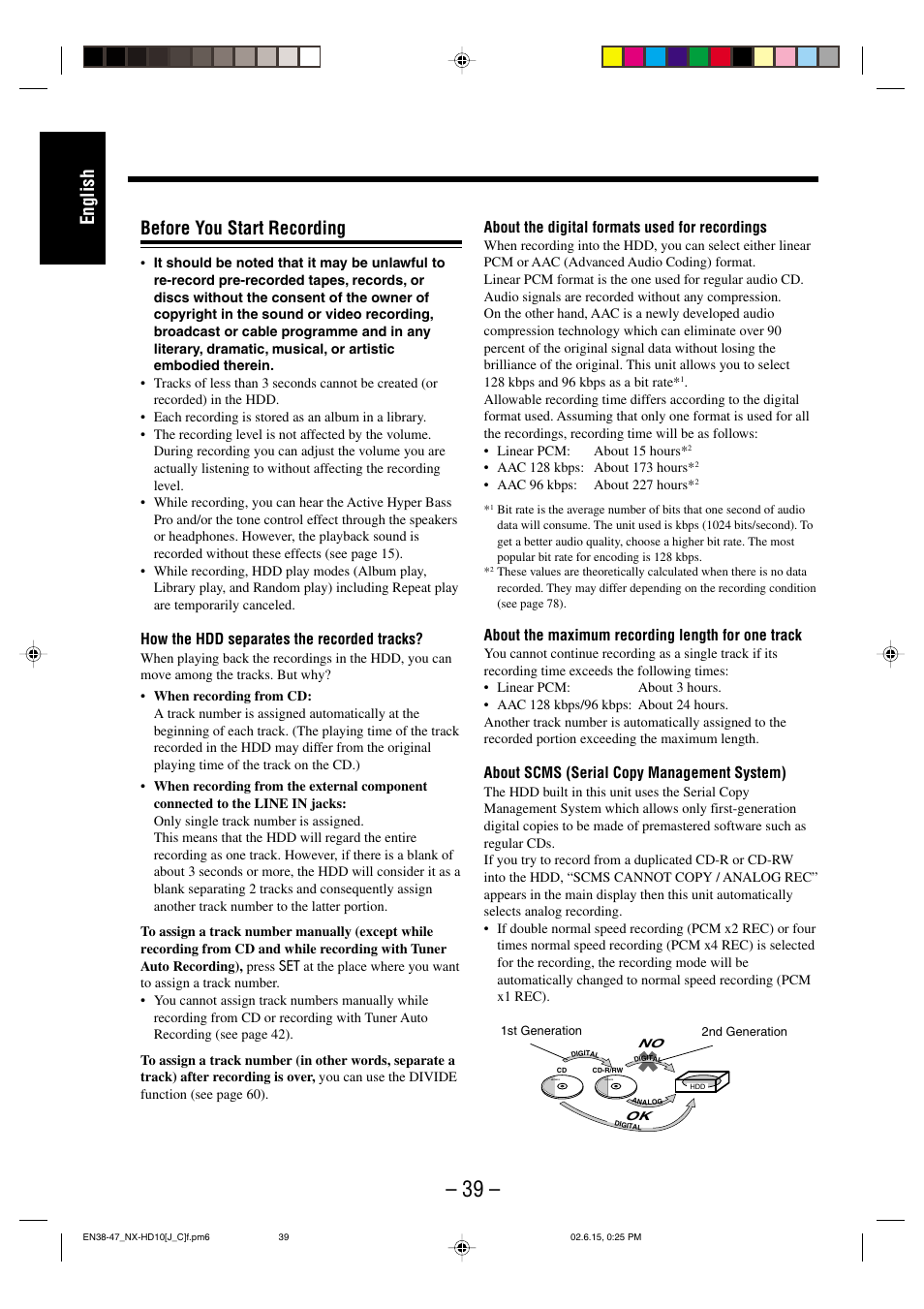 English before you start recording | JVC NX-HD10 User Manual | Page 42 / 84