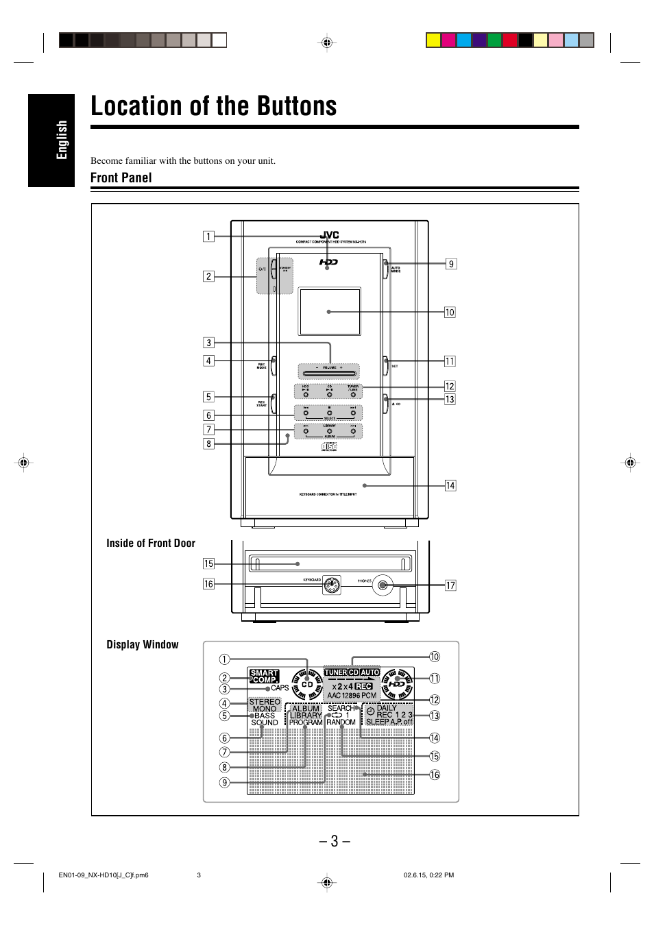 Location of the buttons | JVC NX-HD10 User Manual | Page 6 / 84