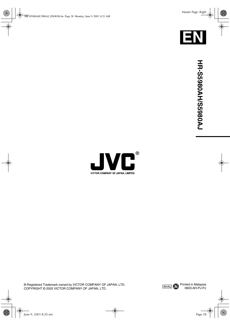 JVC G-CODE HR-S5980AJ User Manual | Page 28 / 28