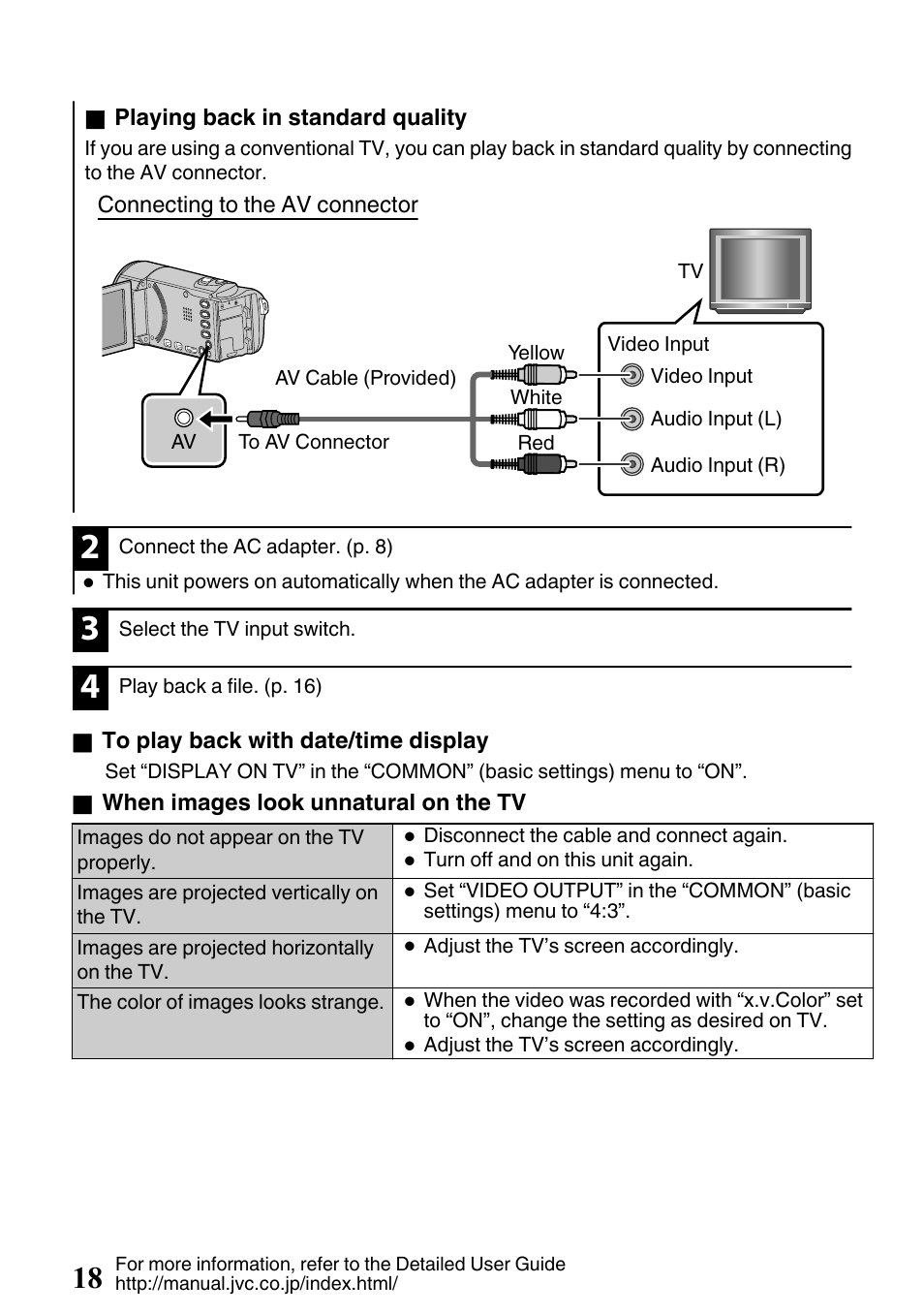 Av connector (p. 18, 20) | JVC EVERIO GZ-HM650U/GZ-HM450U User Manual | Page 18 / 64