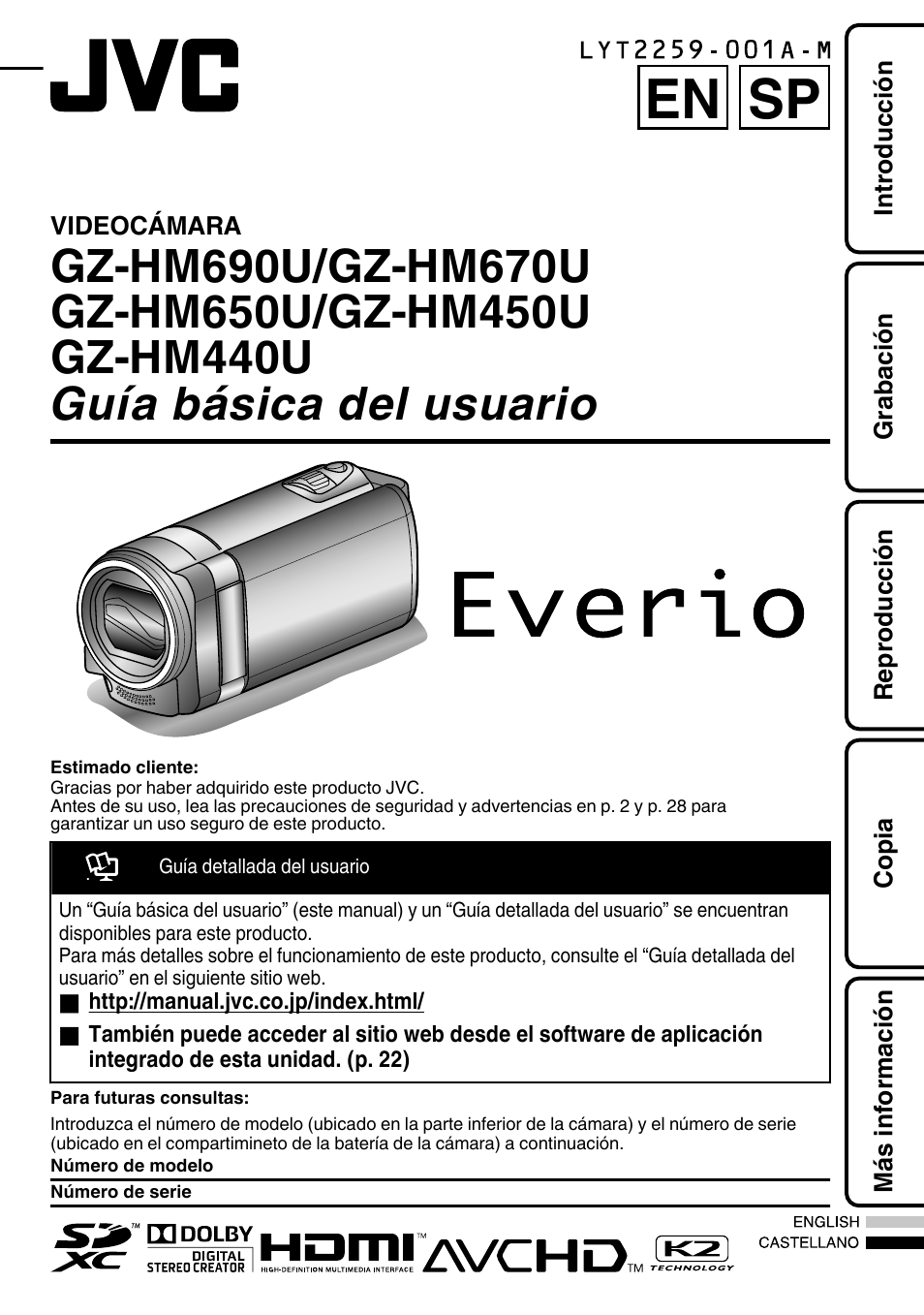 En sp | JVC EVERIO GZ-HM650U/GZ-HM450U User Manual | Page 33 / 64