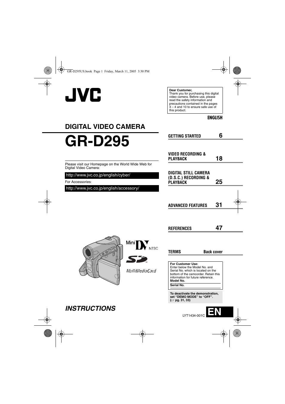 JVC GR-D295U User Manual | 56 pages