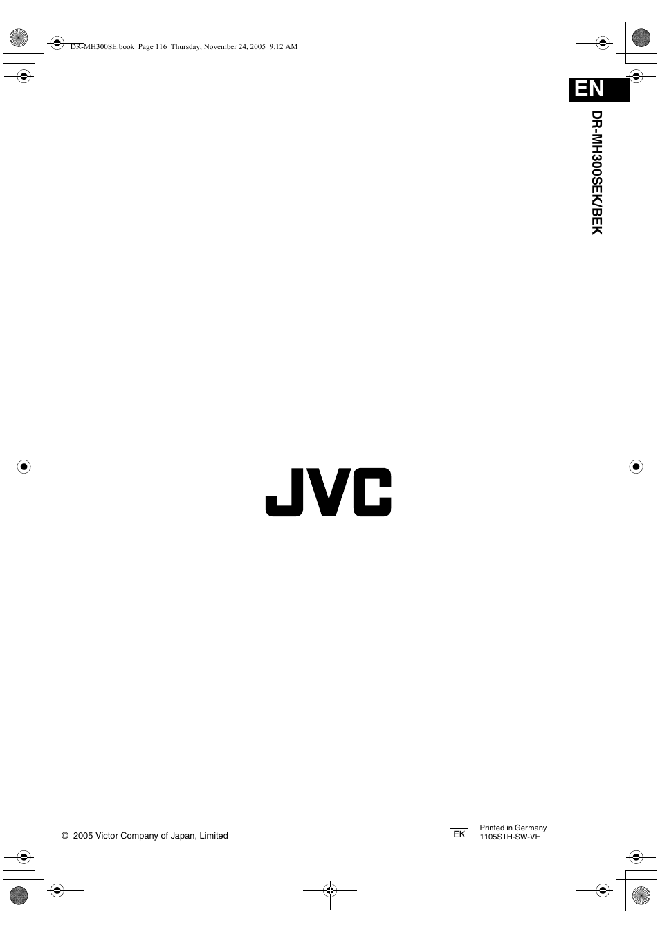 JVC DR-MH300BEK User Manual | Page 116 / 116