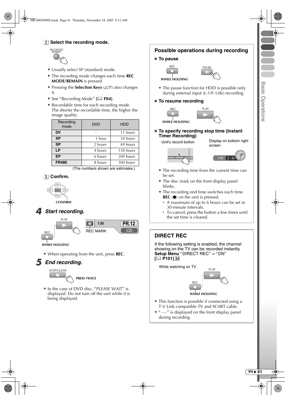 Pr.12 | JVC DR-MH300BEK User Manual | Page 41 / 116