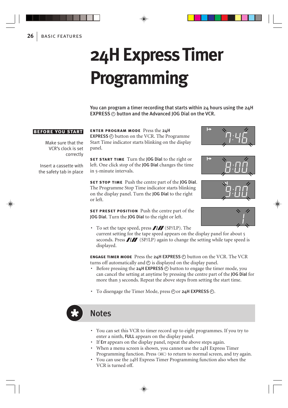 24h express timer programming | JVC VIDEO PLUS HR-S6965EK User Manual | Page 26 / 60