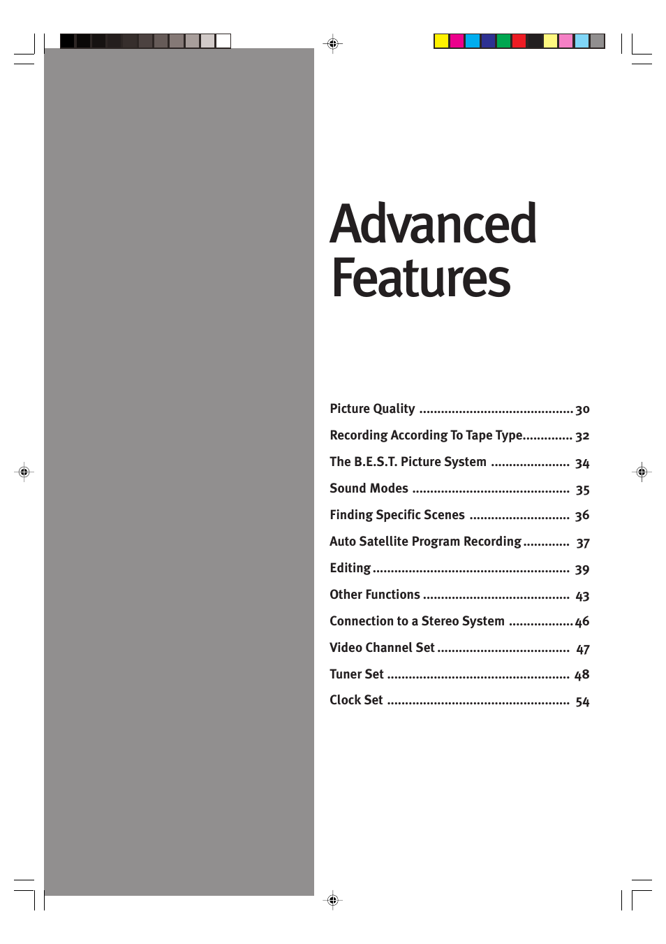 Advanced features | JVC VIDEO PLUS HR-S6965EK User Manual | Page 29 / 60