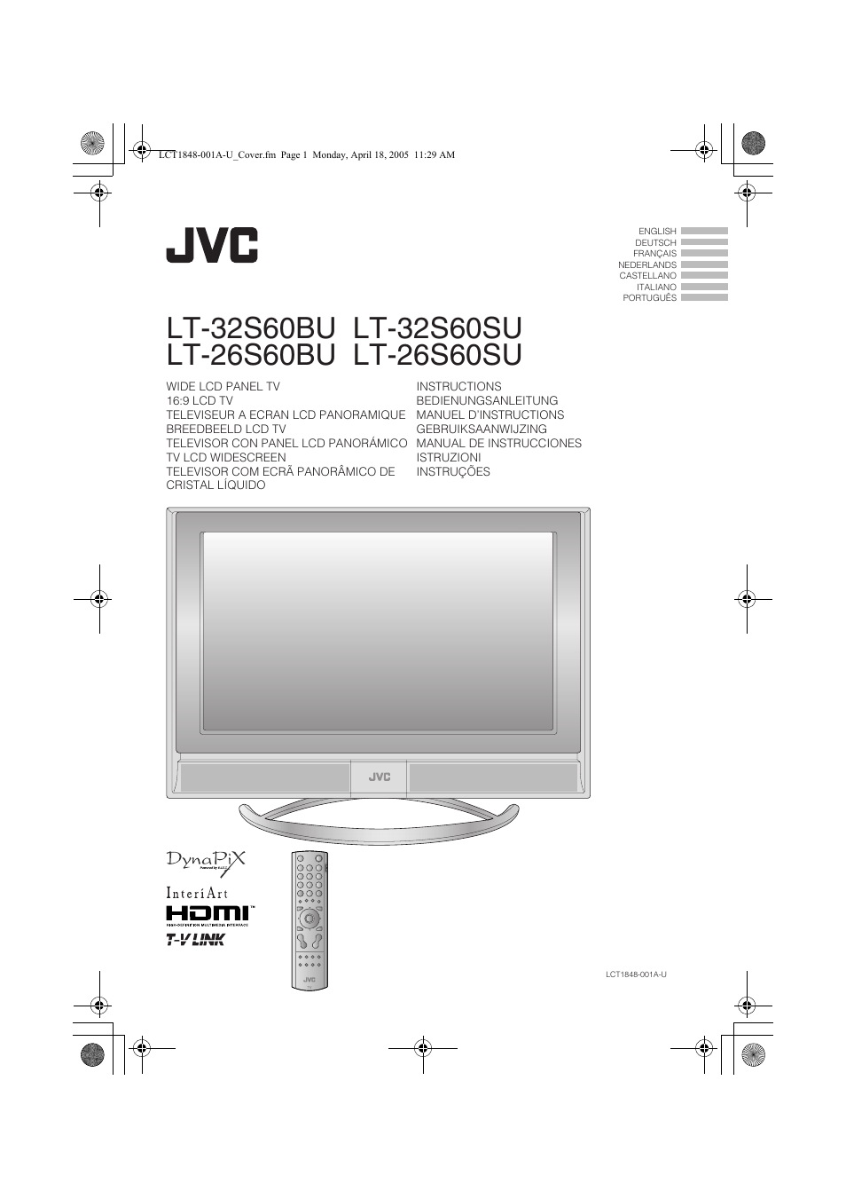 JVC DYNAPIX LT-32S60BU User Manual | 35 pages