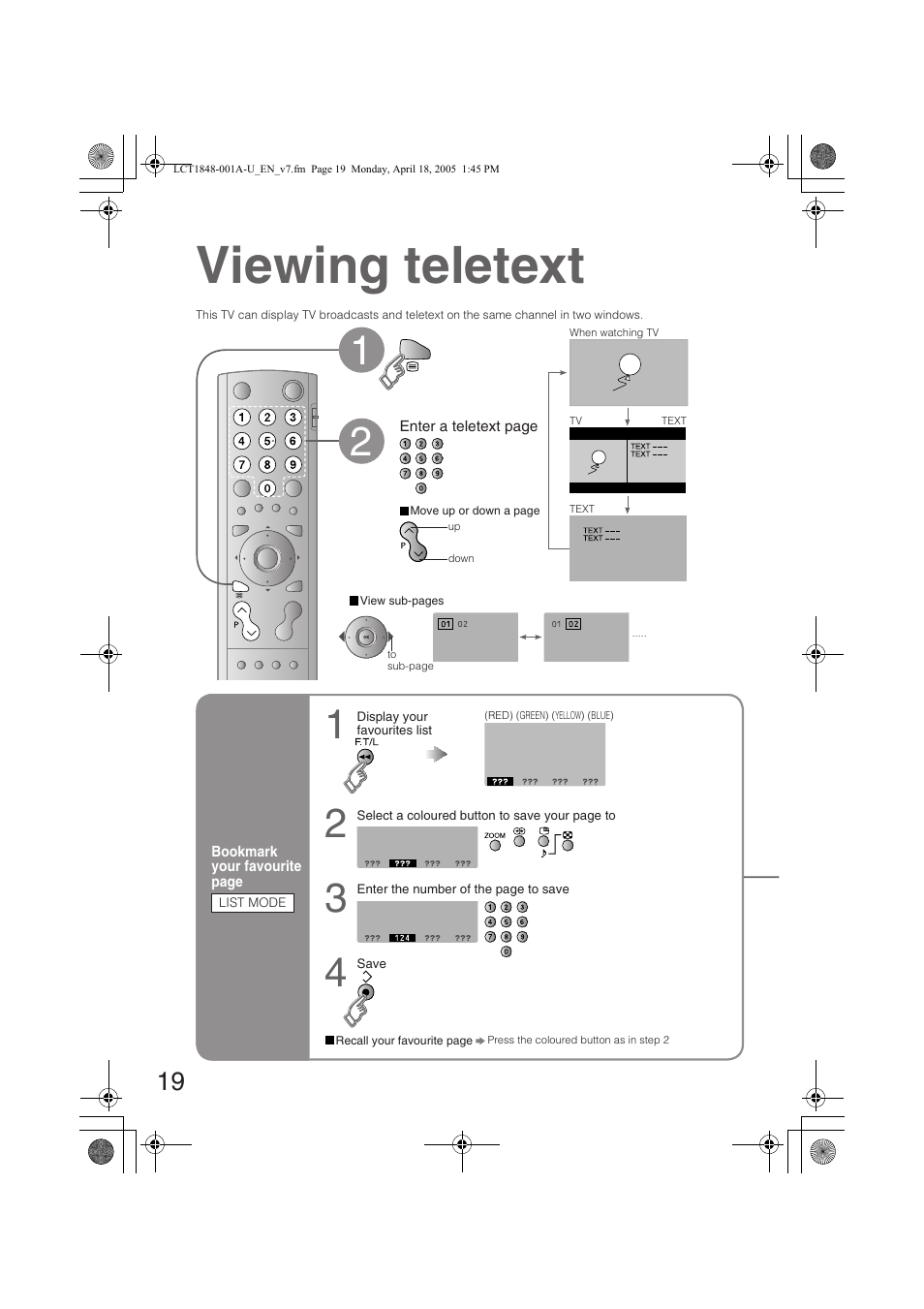 Viewing teletext | JVC DYNAPIX LT-32S60BU User Manual | Page 20 / 35