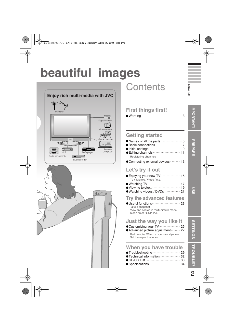 JVC DYNAPIX LT-32S60BU User Manual | Page 3 / 35