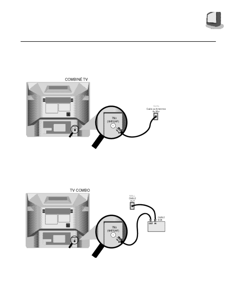 Cable box connection | JVC TV 20240 User Manual | Page 7 / 36