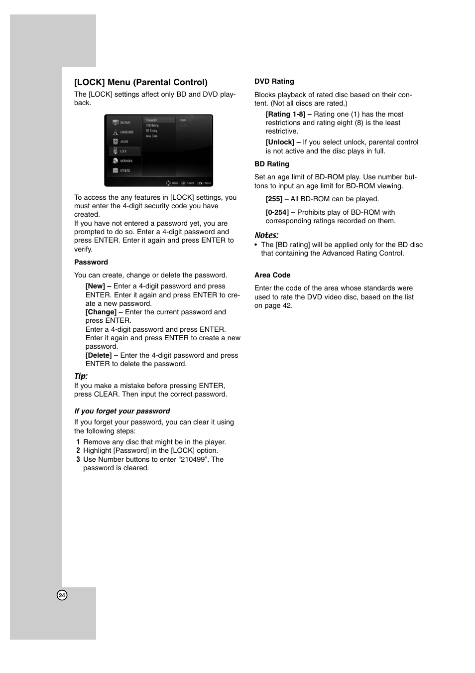 Lock] menu (parental control) | JVC SP-THBD50W User Manual | Page 24 / 48