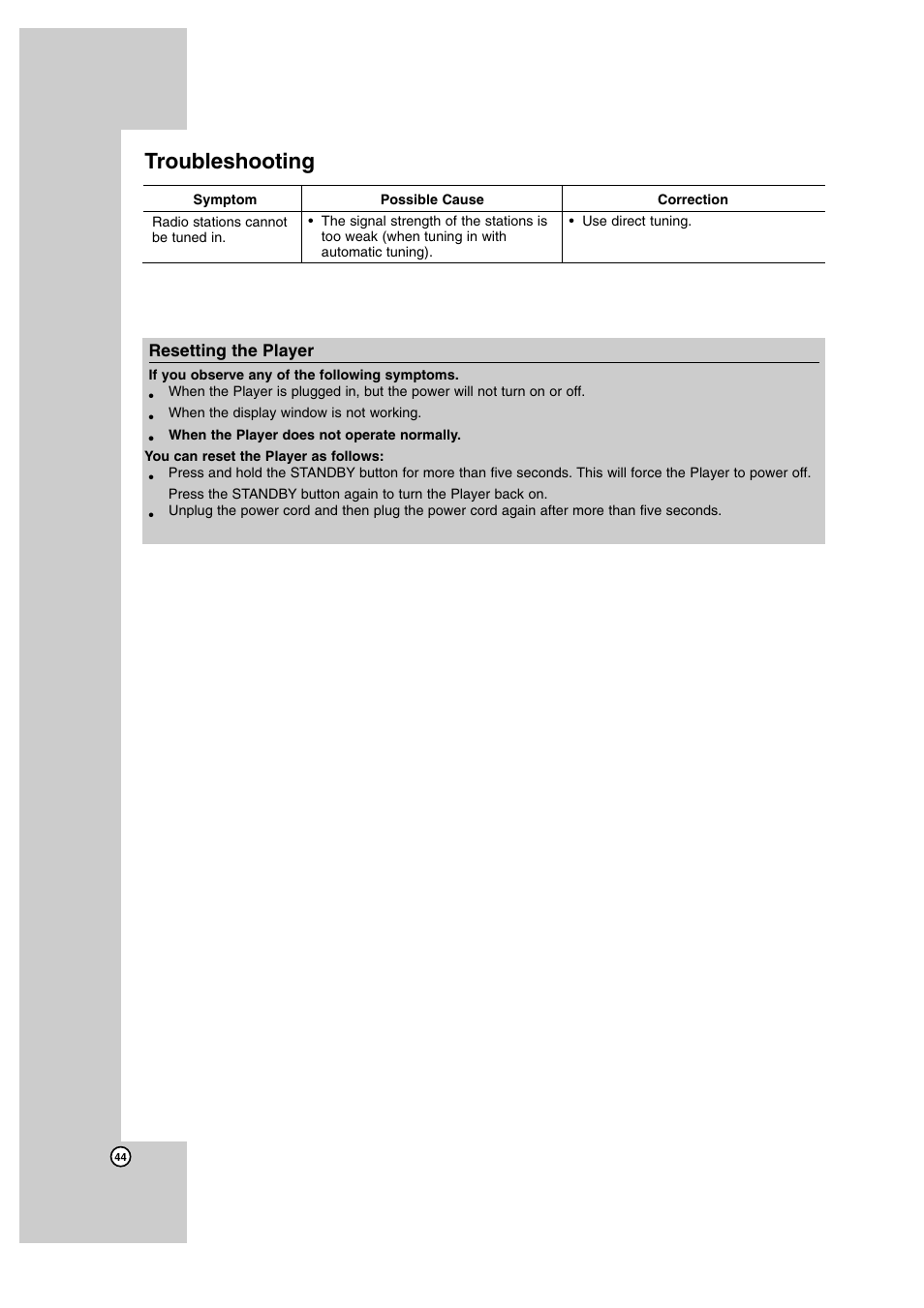 Troubleshooting | JVC SP-THBD50W User Manual | Page 44 / 48
