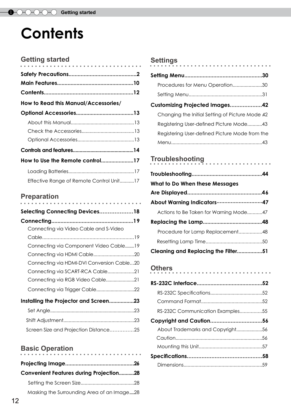 JVC DLA-RS0 User Manual | Page 12 / 120