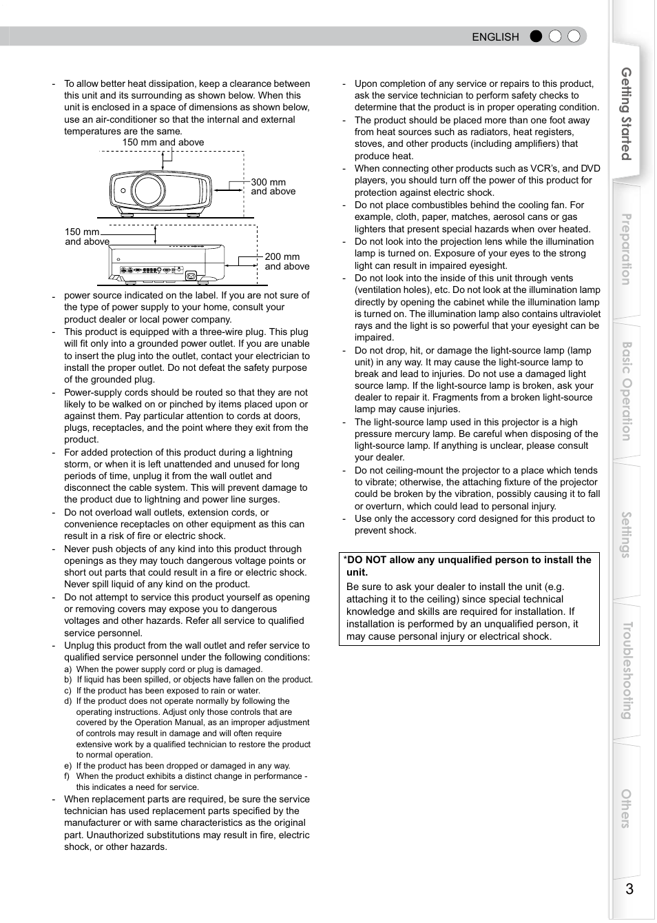 Safety precautions, Sync | JVC DLA-RS0 User Manual | Page 63 / 120