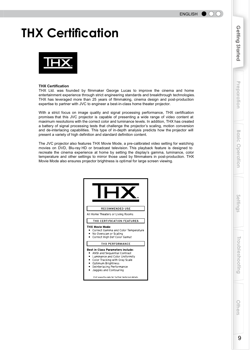 Thx certification | JVC DLA-RS0 User Manual | Page 69 / 120