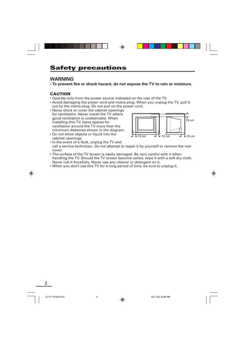 Safety precautions, Warning | JVC LCT1179-001A-H User Manual | Page 2 / 46