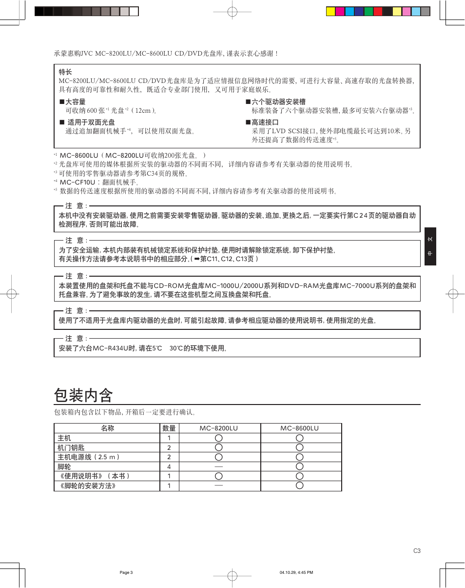JVC CD/DVD Library MC-8200LU User Manual | Page 106 / 138