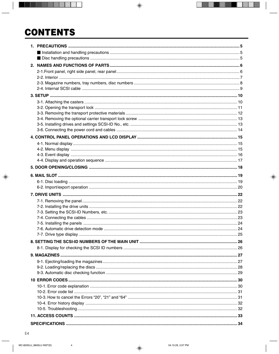 JVC CD/DVD Library MC-8200LU User Manual | Page 5 / 138