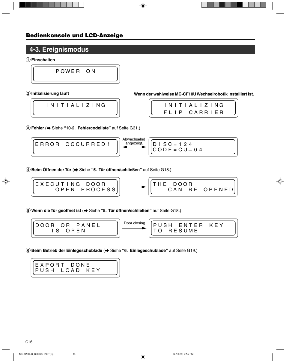 3. ereignismodus | JVC CD/DVD Library MC-8200LU User Manual | Page 51 / 138