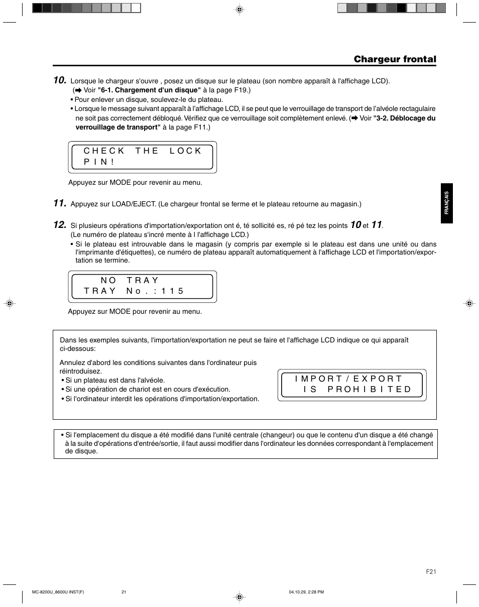 JVC CD/DVD Library MC-8200LU User Manual | Page 90 / 138