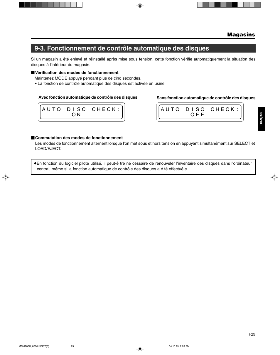 Magasins | JVC CD/DVD Library MC-8200LU User Manual | Page 98 / 138