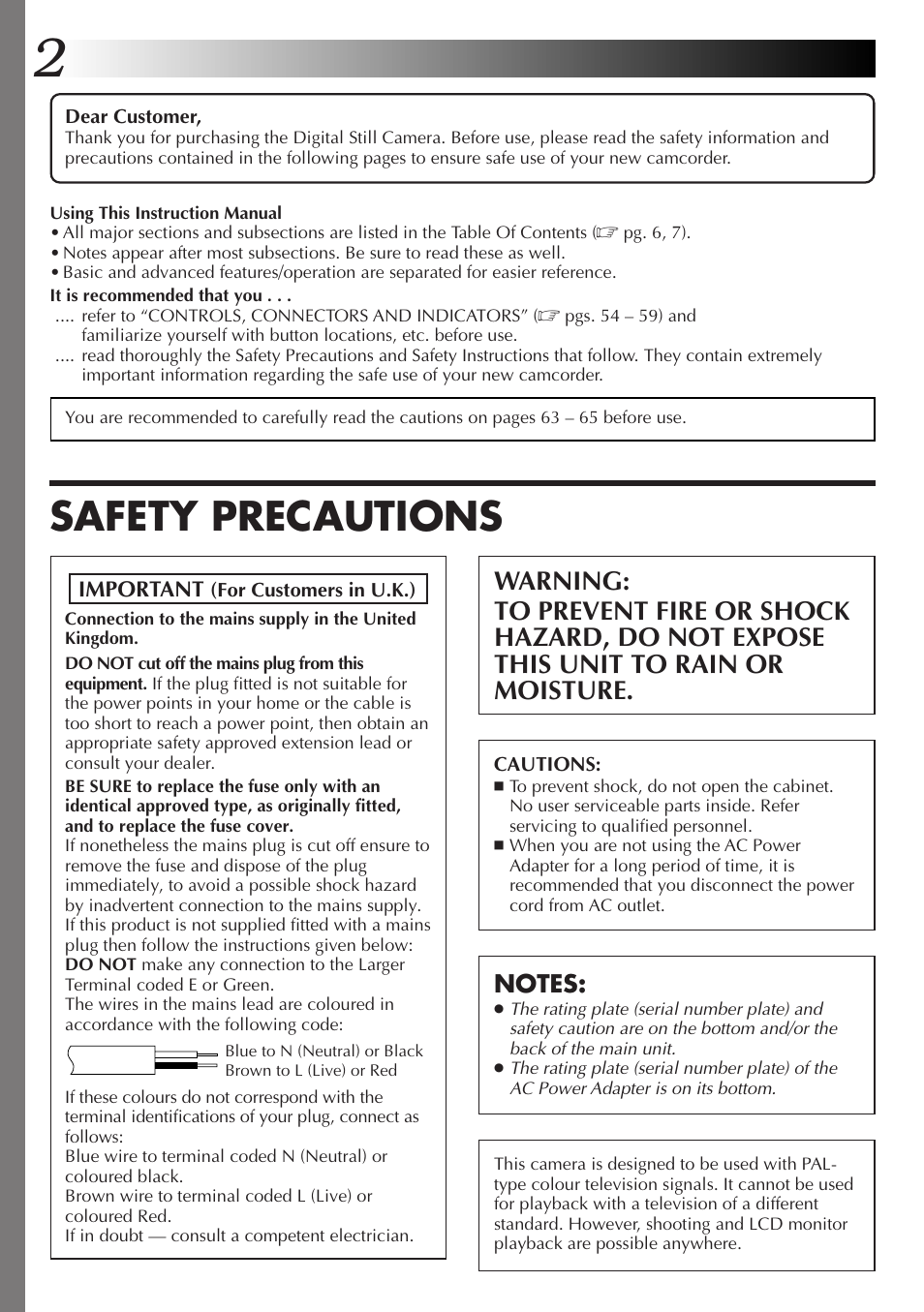 Safety precautions | JVC CompactFlash LYT0143-001A User Manual | Page 2 / 68