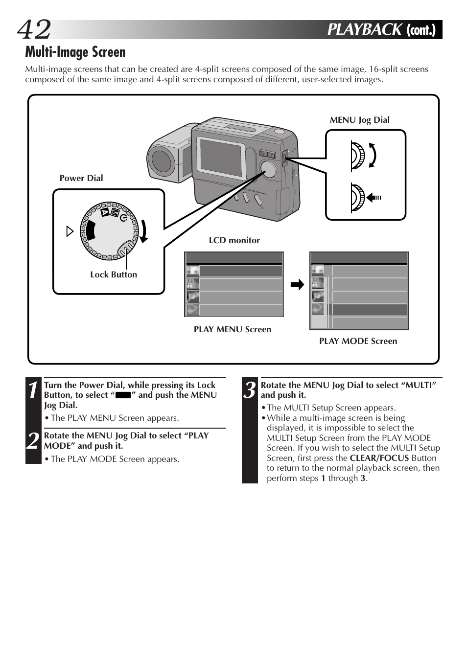 Playback, Cont.) multi-image screen | JVC CompactFlash LYT0143-001A User Manual | Page 42 / 68