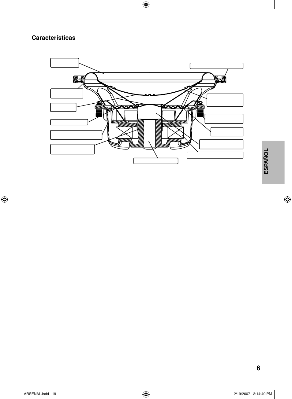 Características, Esp añol | JVC CS-AW6240 User Manual | Page 19 / 20