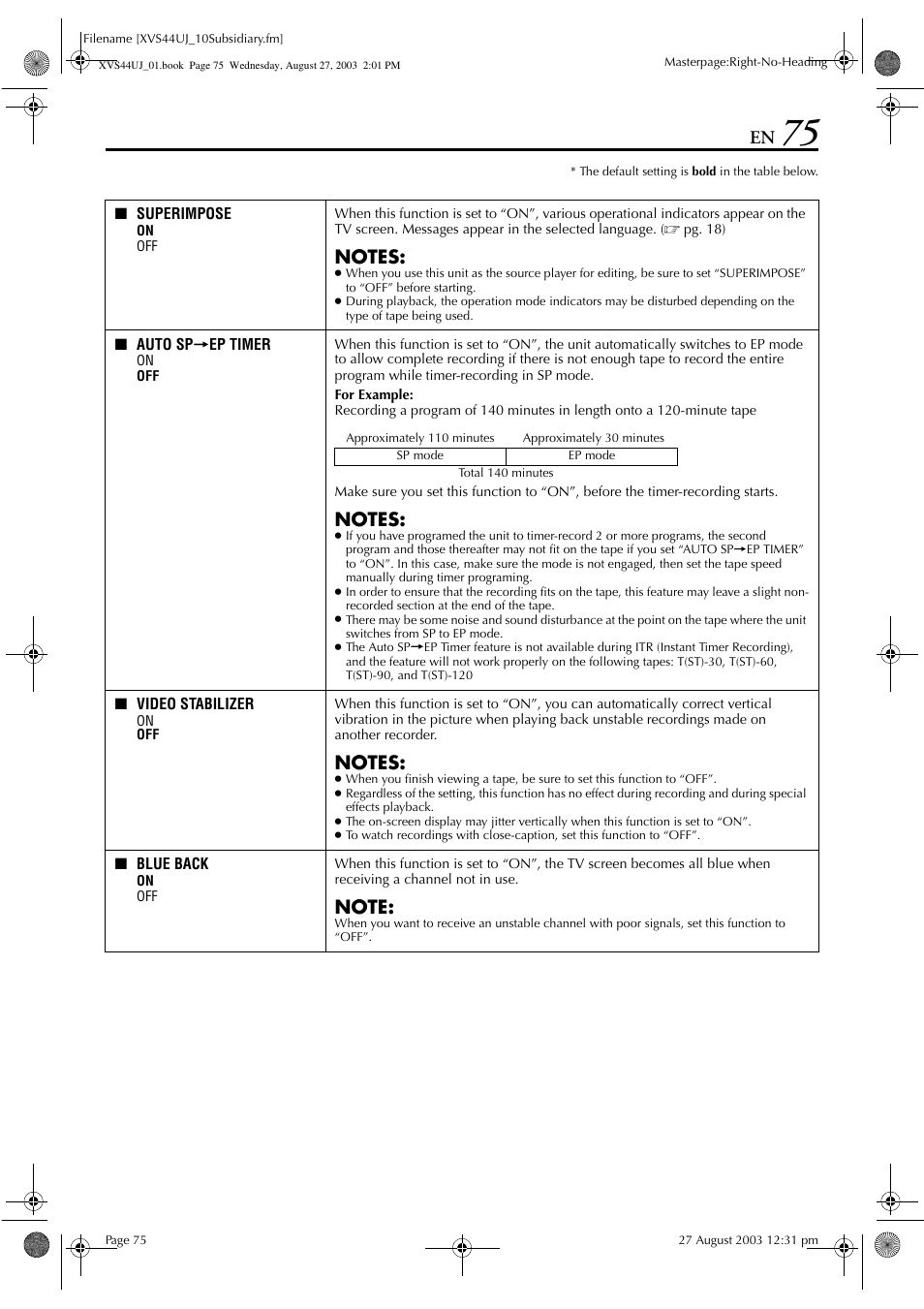 Pg. 75), Starting | JVC HR-XVS44UJ User Manual | Page 75 / 92