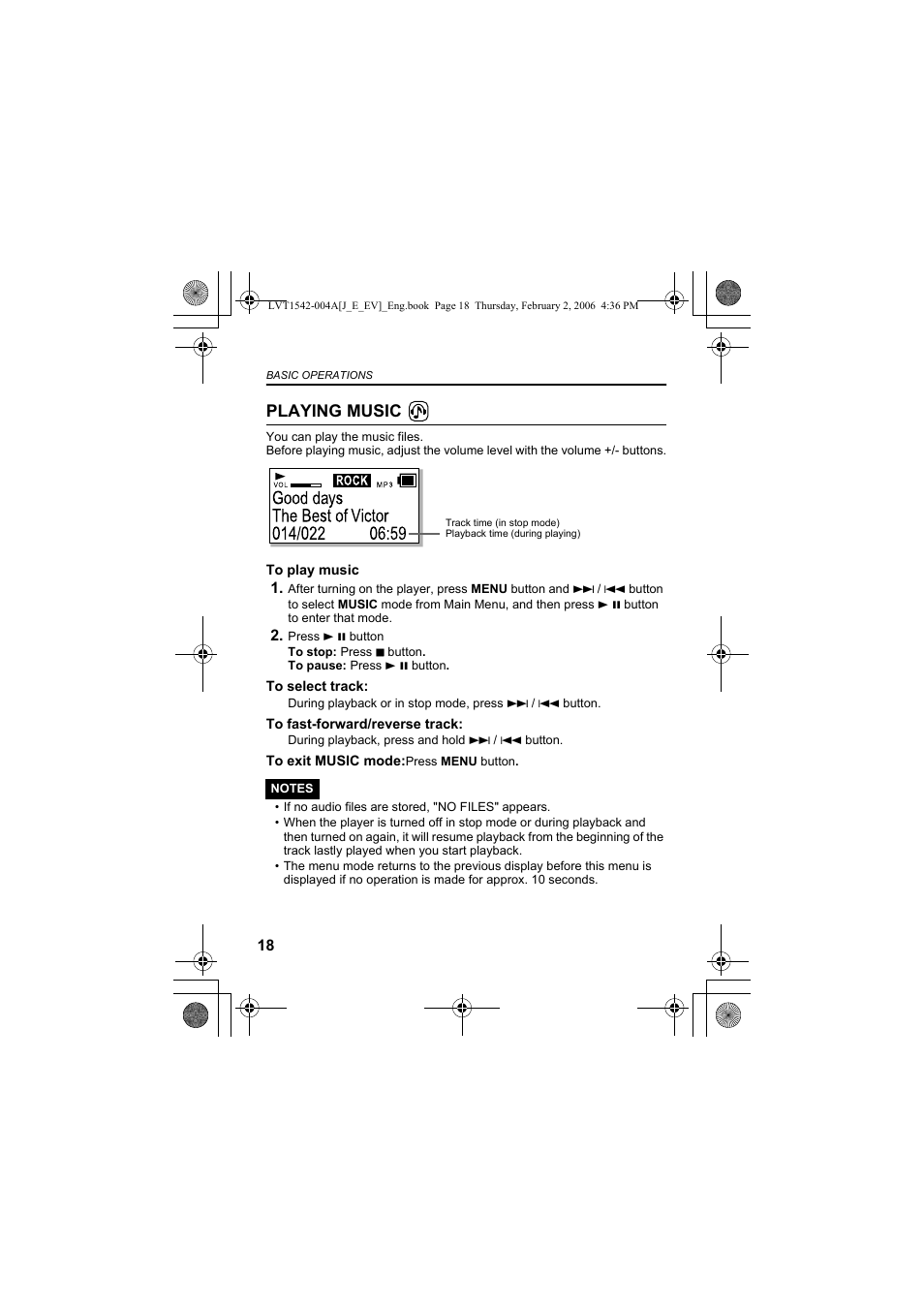 Playing music | JVC XA-F57P User Manual | Page 18 / 44