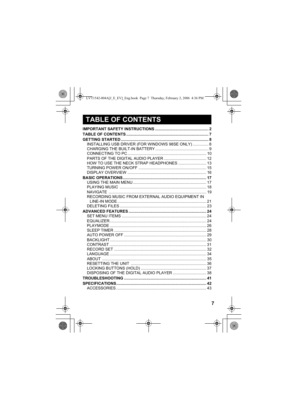 JVC XA-F57P User Manual | Page 7 / 44