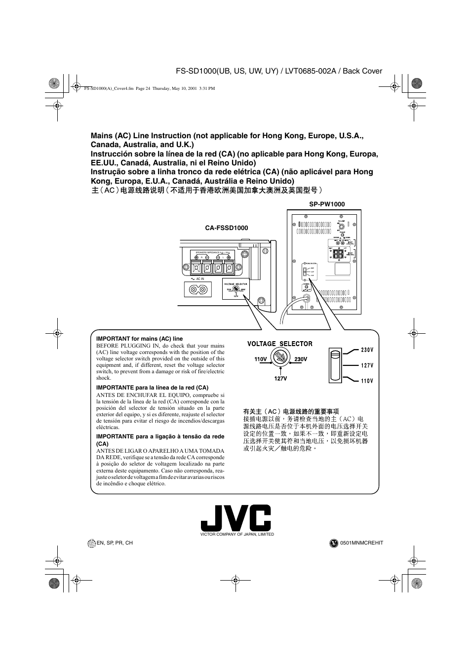 Back cover | JVC FSSD1000CA User Manual | Page 28 / 52