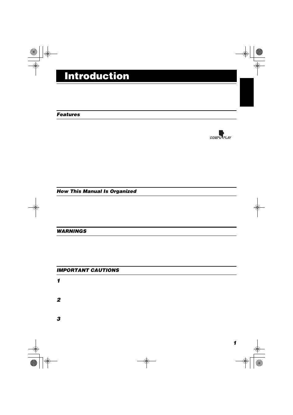Introduction | JVC FSSD1000CA User Manual | Page 5 / 52