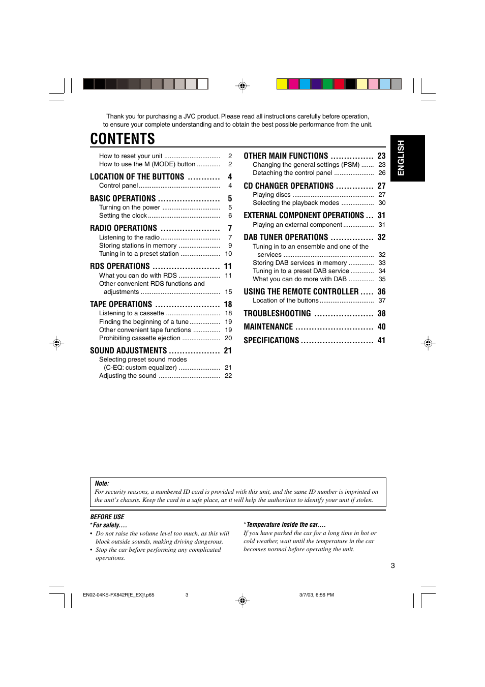 JVC GET0140-001A User Manual | Page 3 / 46