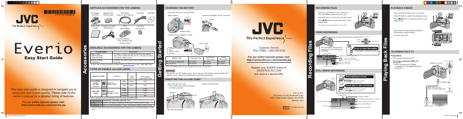 JVC Everio GZ-HD500 User Manual | 2 pages