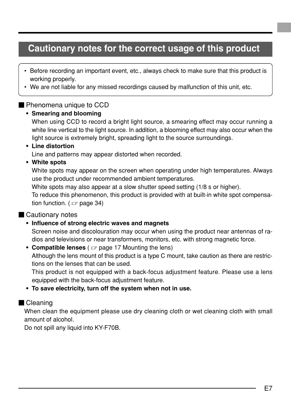 JVC KY-F70B User Manual | Page 11 / 221