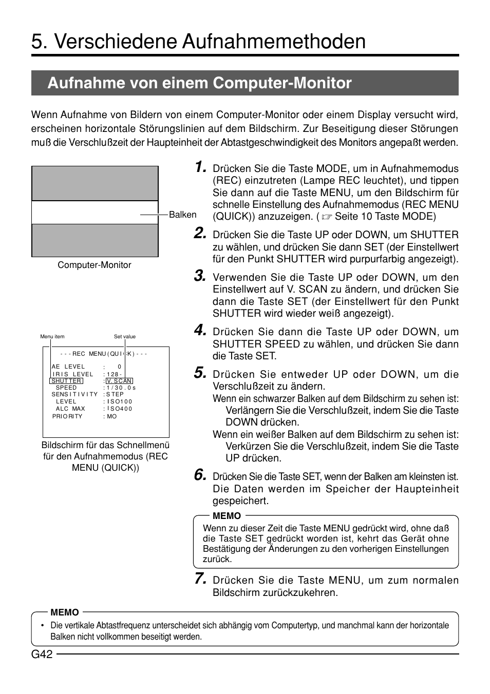 Verschiedene aufnahmemethoden, Aufnahme von einem computer-monitor | JVC KY-F70B User Manual | Page 118 / 221