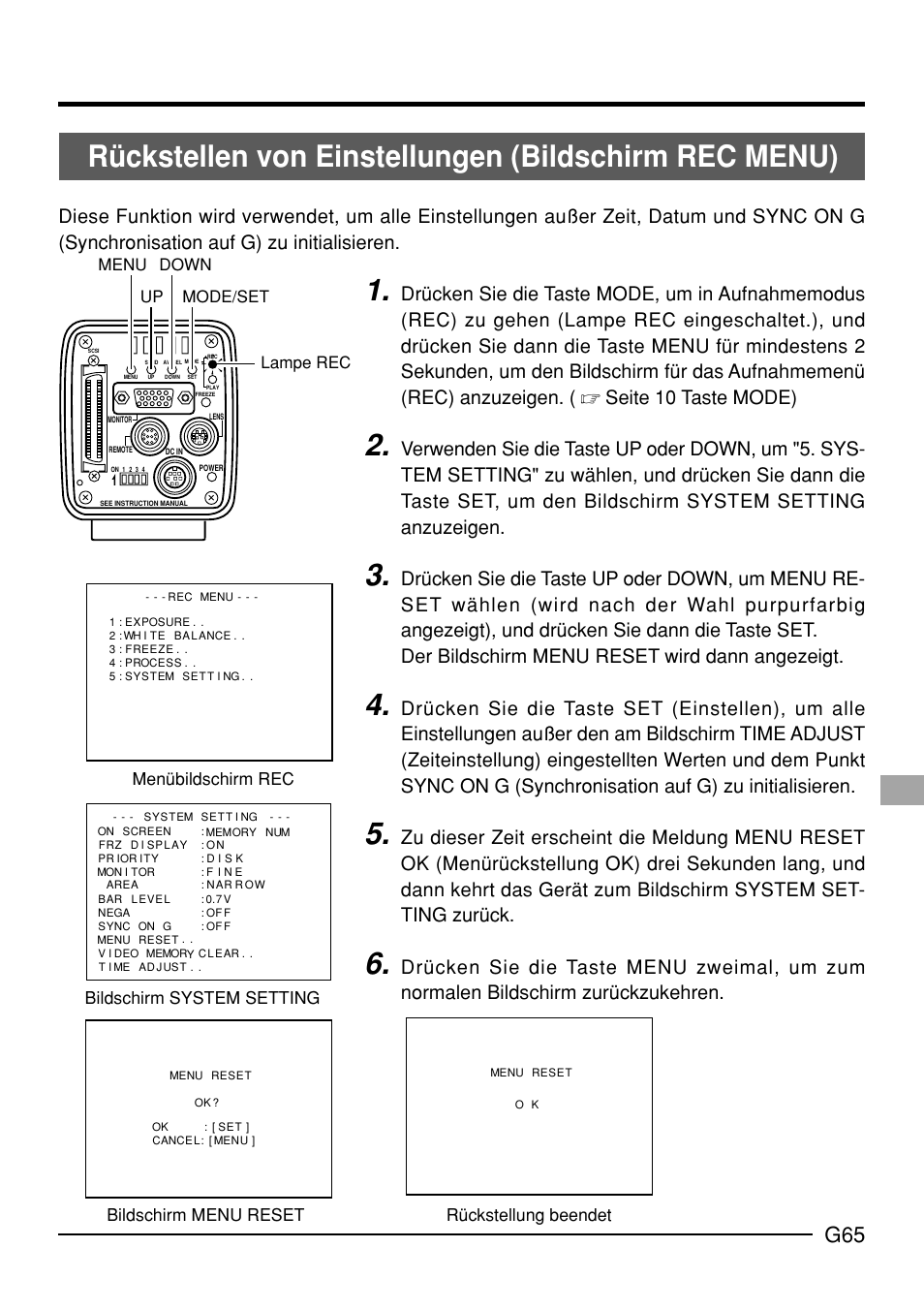Lampe rec | JVC KY-F70B User Manual | Page 141 / 221