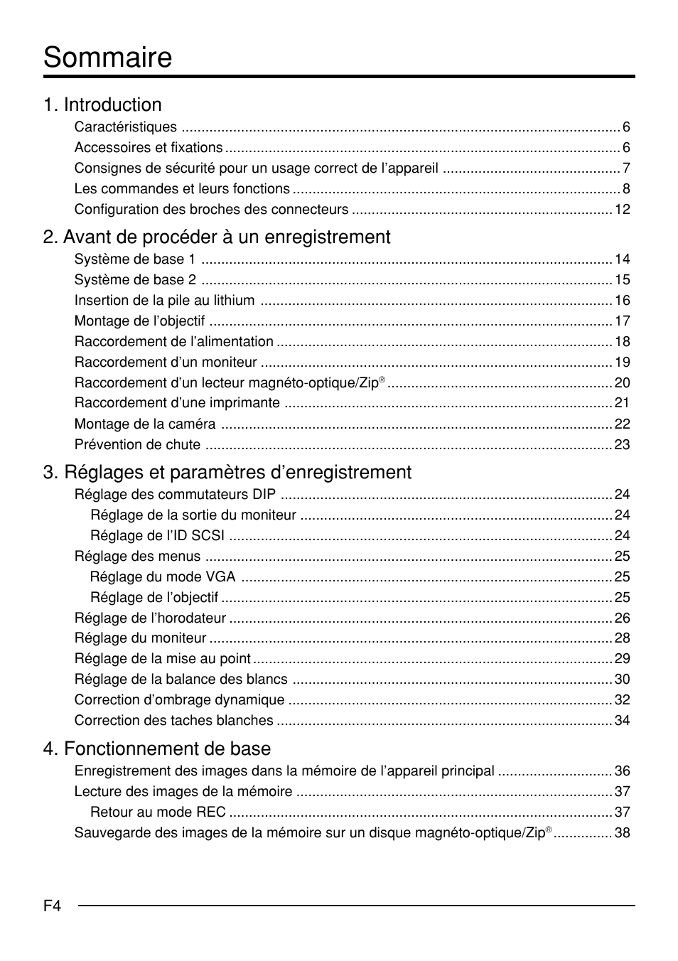 Sommaire, Introduction, Avant de procéder à un enregistrement | Réglages et paramètres d’enregistrement, Fonctionnement de base | JVC KY-F70B User Manual | Page 152 / 221
