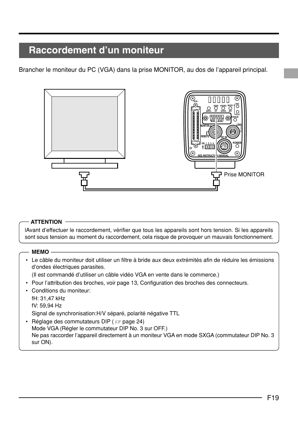 Raccordement d’un moniteur | JVC KY-F70B User Manual | Page 167 / 221