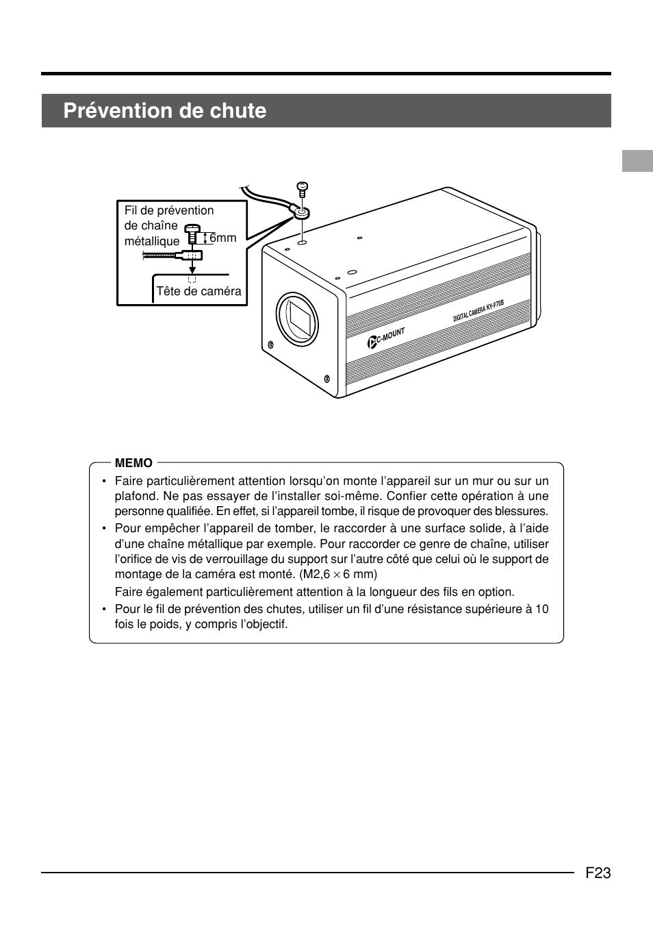 Prévention de chute | JVC KY-F70B User Manual | Page 171 / 221