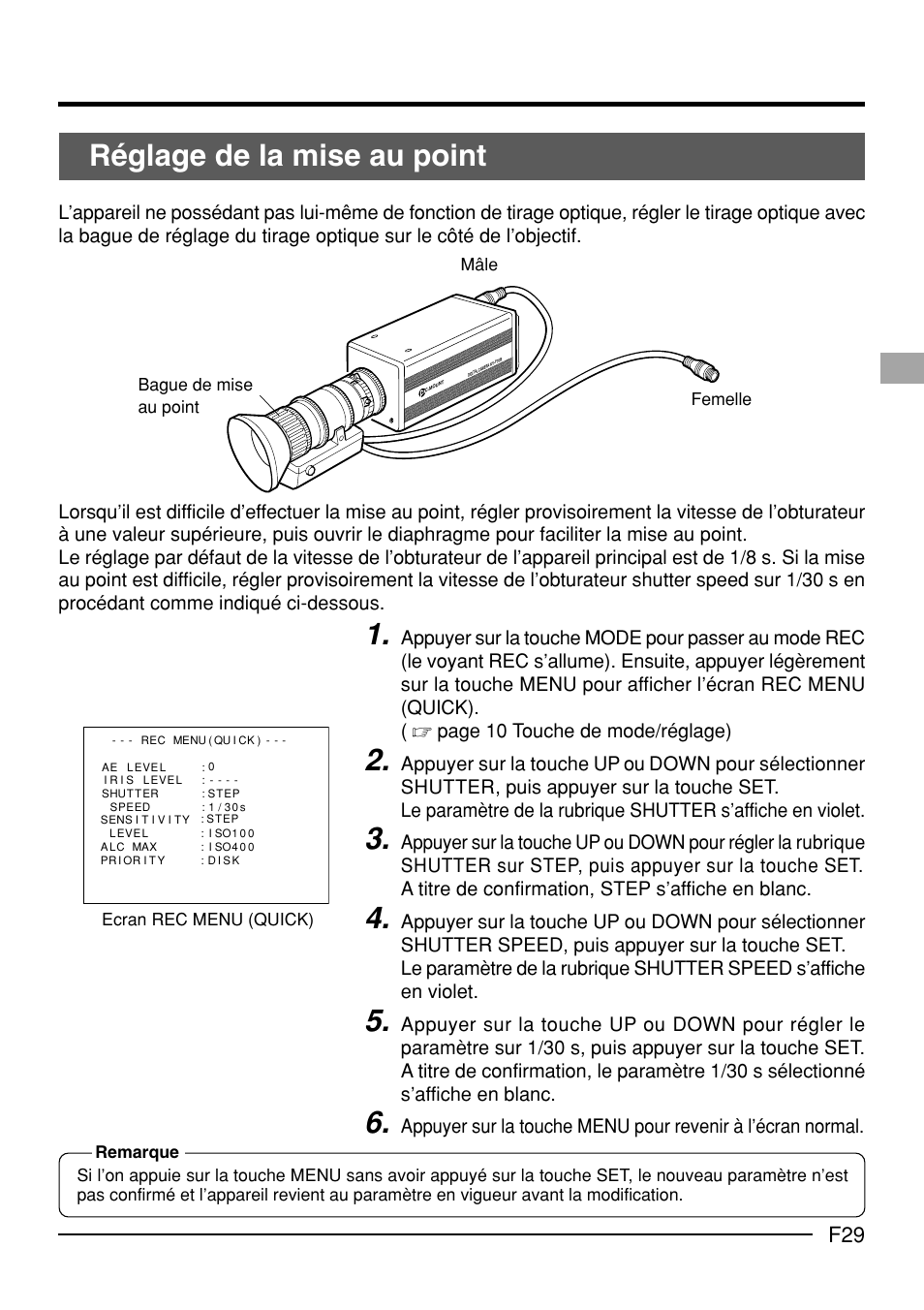 Réglage de la mise au point | JVC KY-F70B User Manual | Page 177 / 221