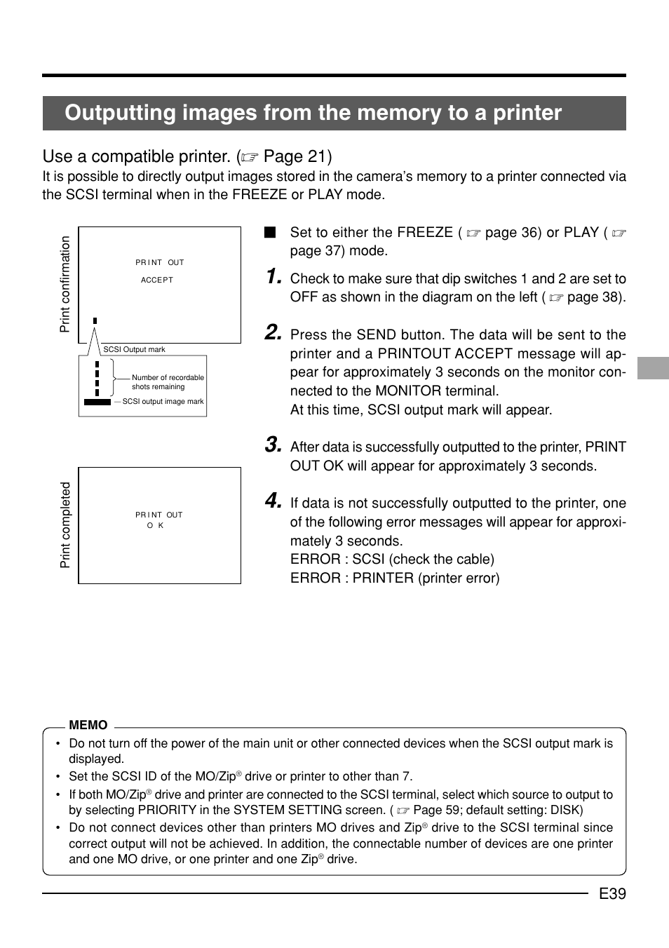 Use a compatible printer. ( ੬ page 21) | JVC KY-F70B User Manual | Page 43 / 221