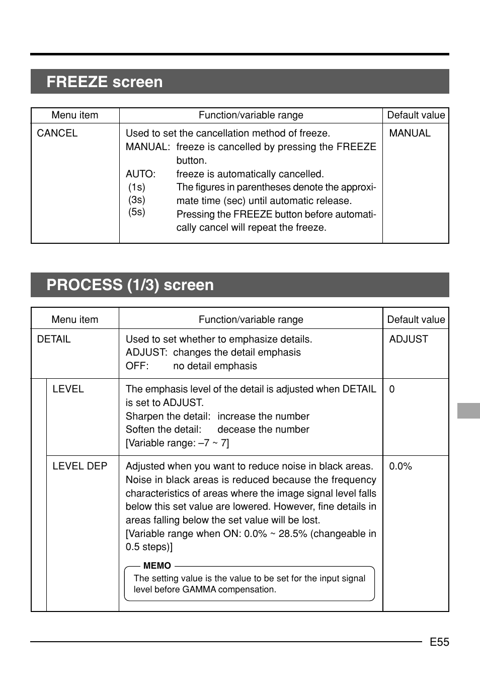 Freeze screen process (1/3) screen | JVC KY-F70B User Manual | Page 59 / 221