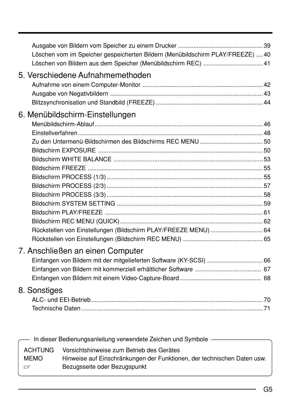 Verschiedene aufnahmemethoden, Menübildschirm-einstellungen, Anschließen an einen computer | Sonstiges | JVC KY-F70B User Manual | Page 81 / 221