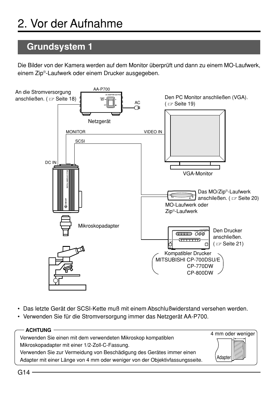 Vor der aufnahme, Grundsystem 1 | JVC KY-F70B User Manual | Page 90 / 221